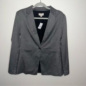 Loft Outlet Herringbone One Button Blazer Sz 4 Office Corporate Career